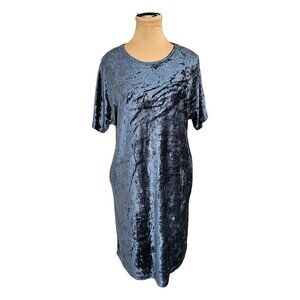 Melissa Nepton Velvet Blue Short Sleeve Dress Sz PS